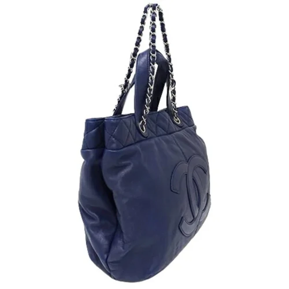 Chanel Vintage Pre-owned Leather totes Blue Dames