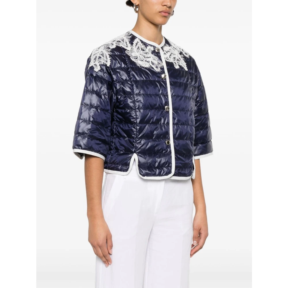Ermanno Scervino Blauwe Jas met Drukknopen Blue Dames