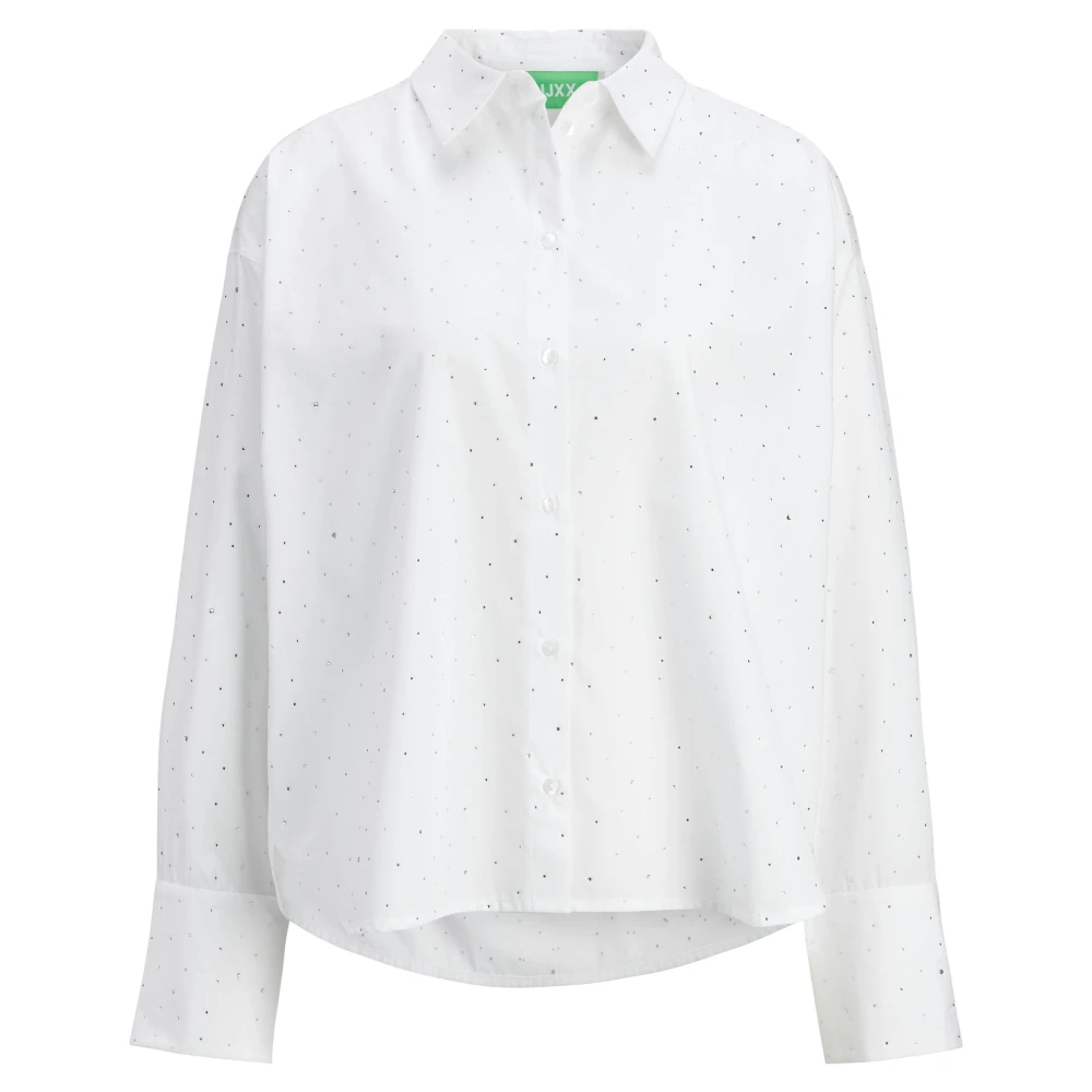 jack & jones Glanzende shirt met strass in wit zilver White Dames