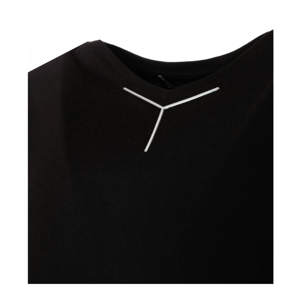Y Project Chrome Logo V-Neck T-Shirt Black Heren