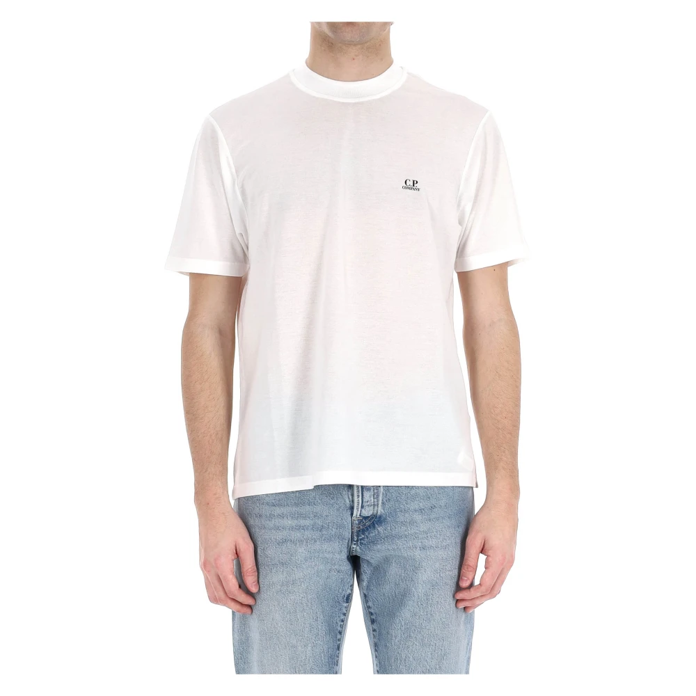 C.p. Company Men's White T-Shirts, Xl, Cotton Crepe T-Shirt
