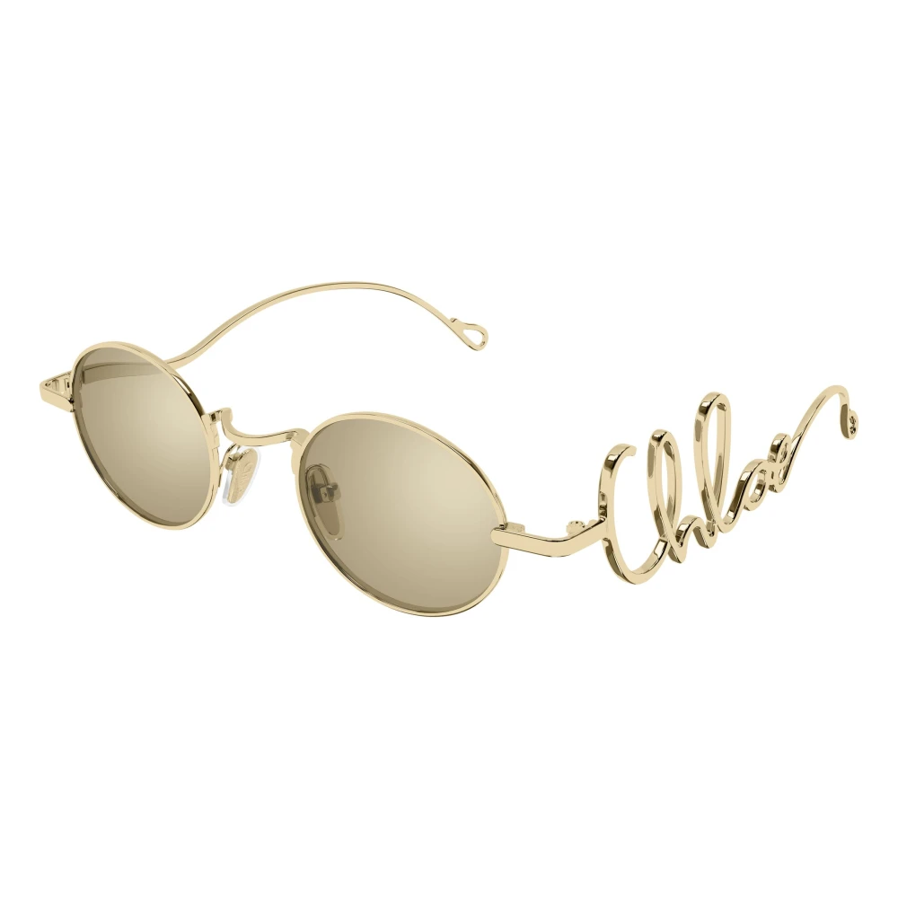 Chloé Oval Frame Sunglasses - Female - Sunglasses - Yellow - 44 Mm - Accessories