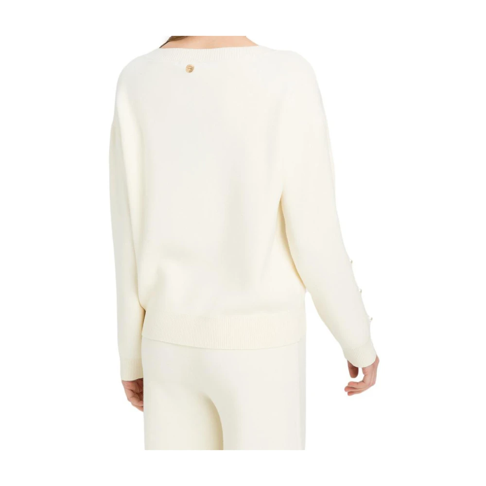 Twinset Gebreide top met parels White Dames