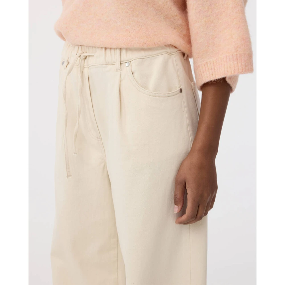 Knit-ted Maan Stijlvolle Broek Beige Dames