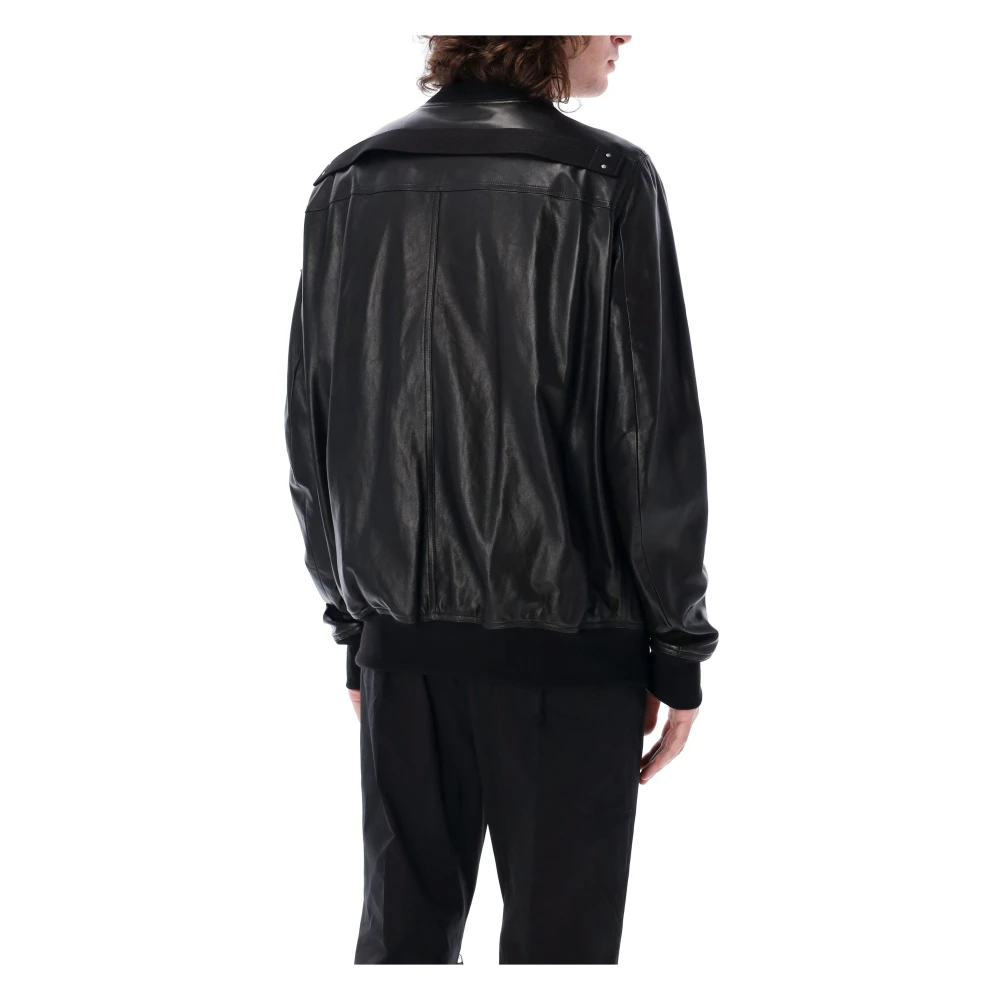 Rick Owens Zwarte Leren Flight Jas Black Heren