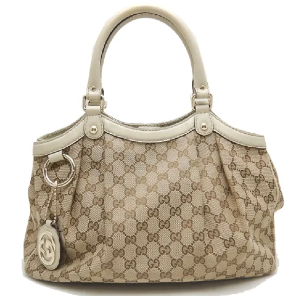 Gucci Vintage Pre-owned Canvas gucci-bags Beige Dames