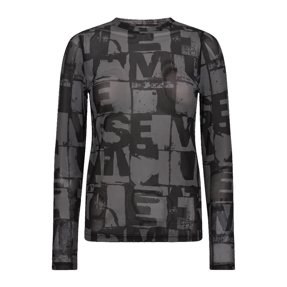 Copenhagen Muse Zachte en stijlvolle Cora Blouse met coole print Black Dames