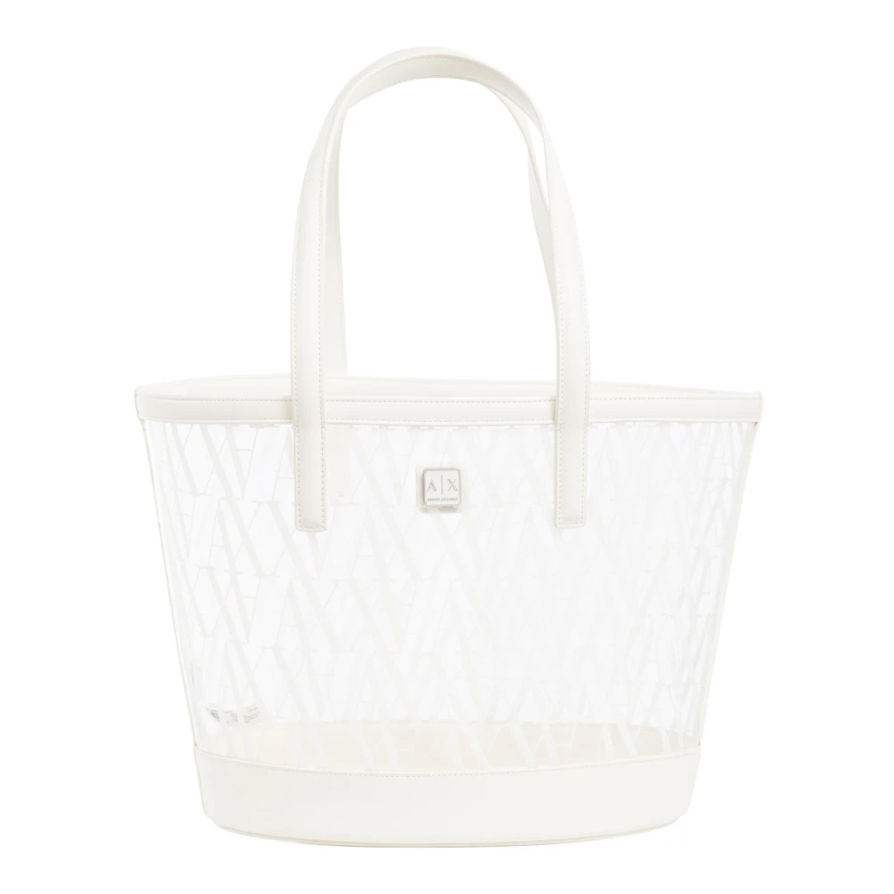 Armani Exchange Women's White Colorful Logo Bucket Bag