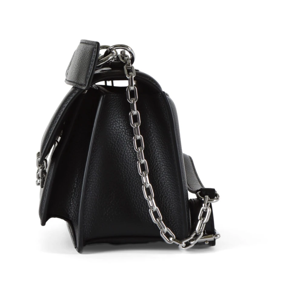 Karl Lagerfeld Korrelig leren handtas met verwijderbaar handvat en riem Black Dames