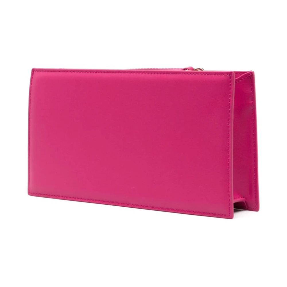 PATRIZIA PEPE Fuchsia Leren Schoudertas met Logo Pink Dames