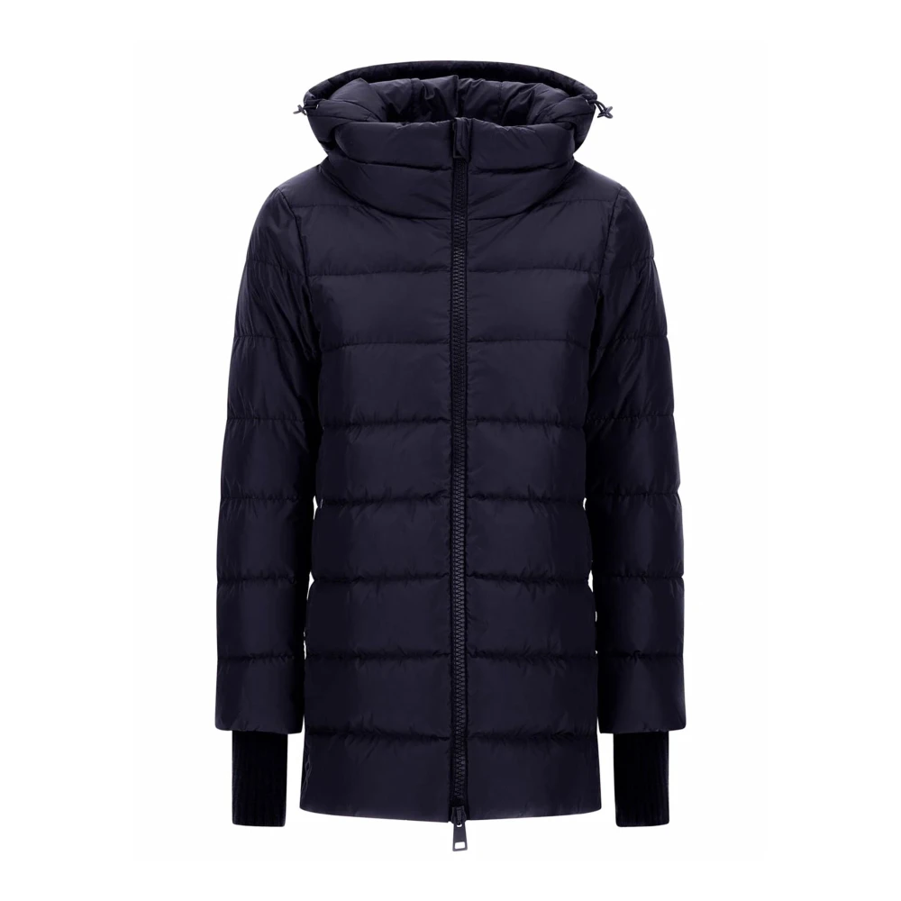 Herno Vrouw Blauw Jassen Dames, S, Nylon, E A-Vorm Nylon Jas Met Ganzendons