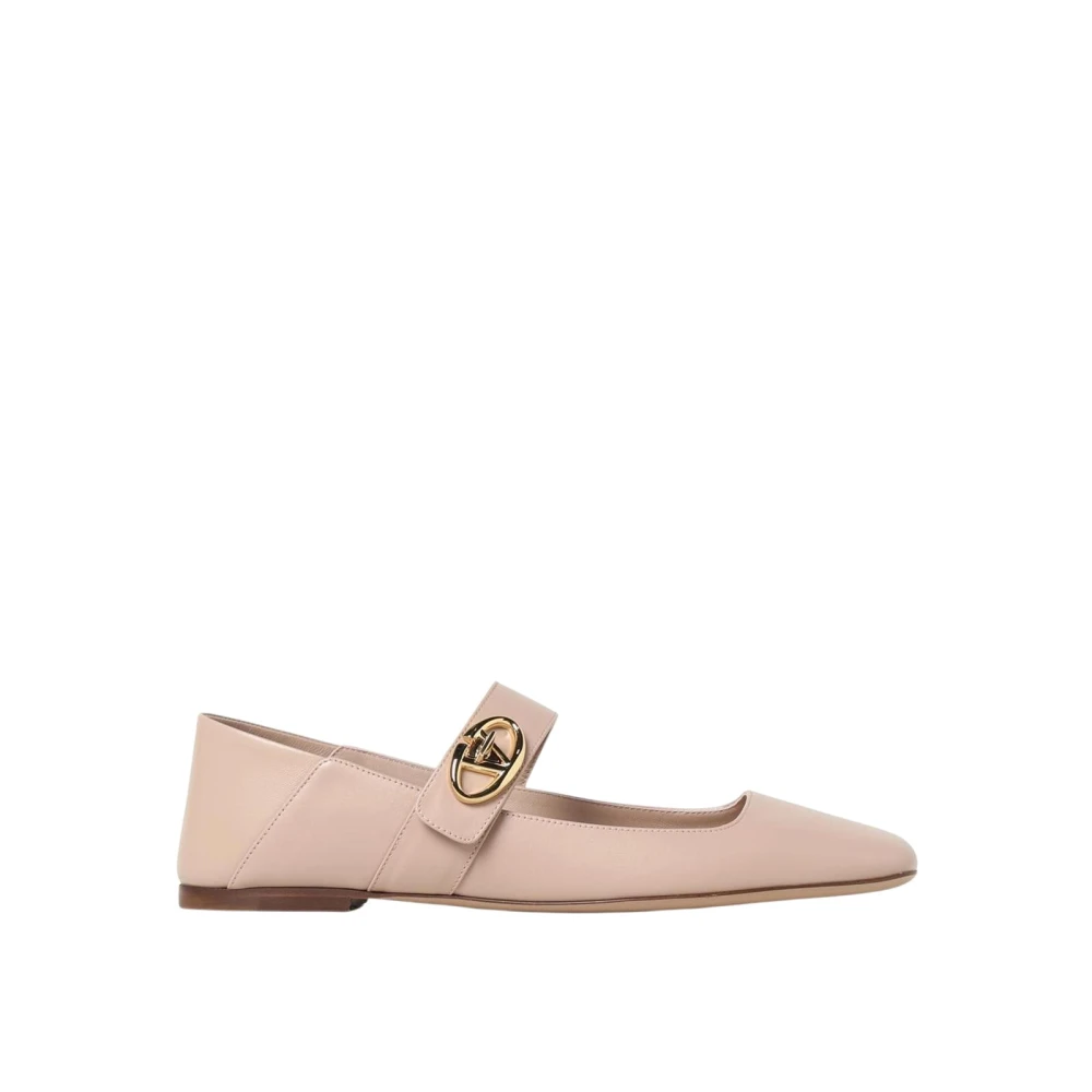 Valentino Garavani Women's Pink Rockstud Mary Jane Ballet Flats