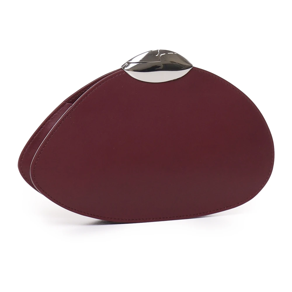 Benedetta Bruzziches Bordeaux Leren Clutch met Schouderband Red Dames