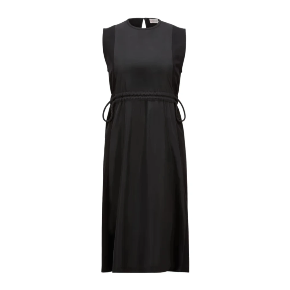 Moncler Women's Black Midi Dresses, M, Midi Felpa Dress