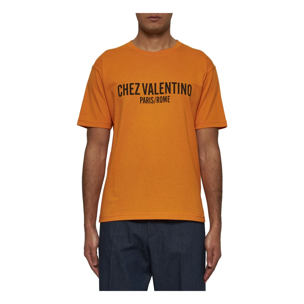 Valentino Oranje T-shirts en Polos met Chez Print Orange Heren