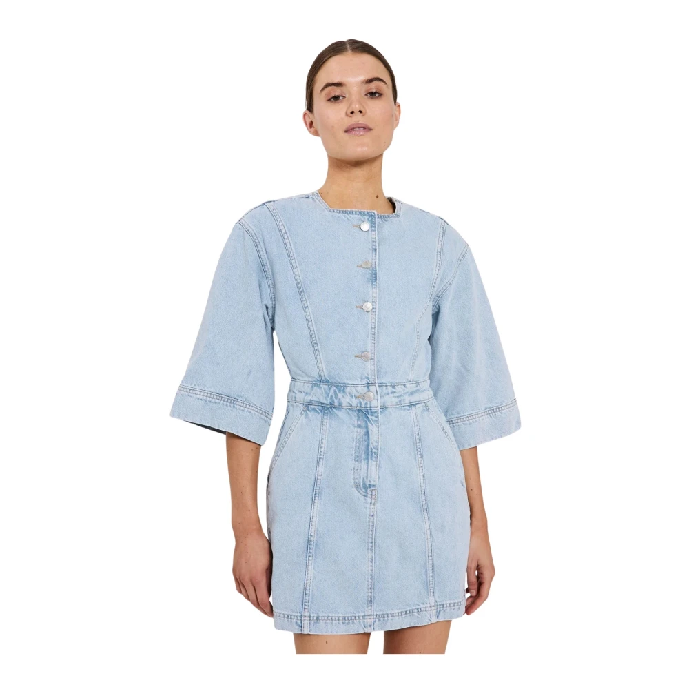 Norr Slim Fit Denim Jurk Blue Dames