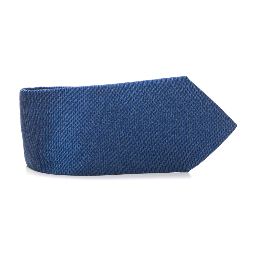 Canali Zijden Slub Textuur Stropdas Blue Heren