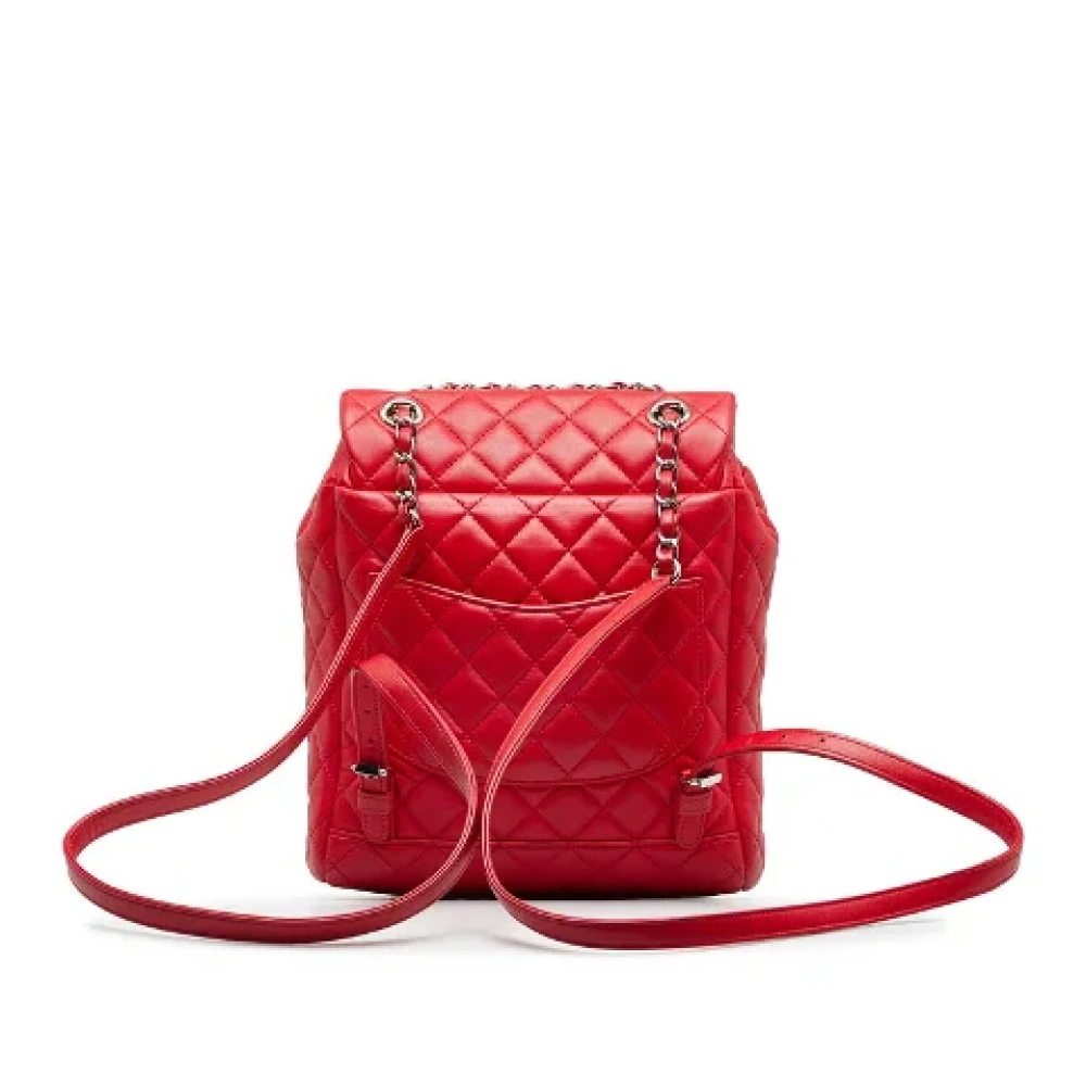 Chanel Vintage Pre-owned Leather backpacks Red Dames