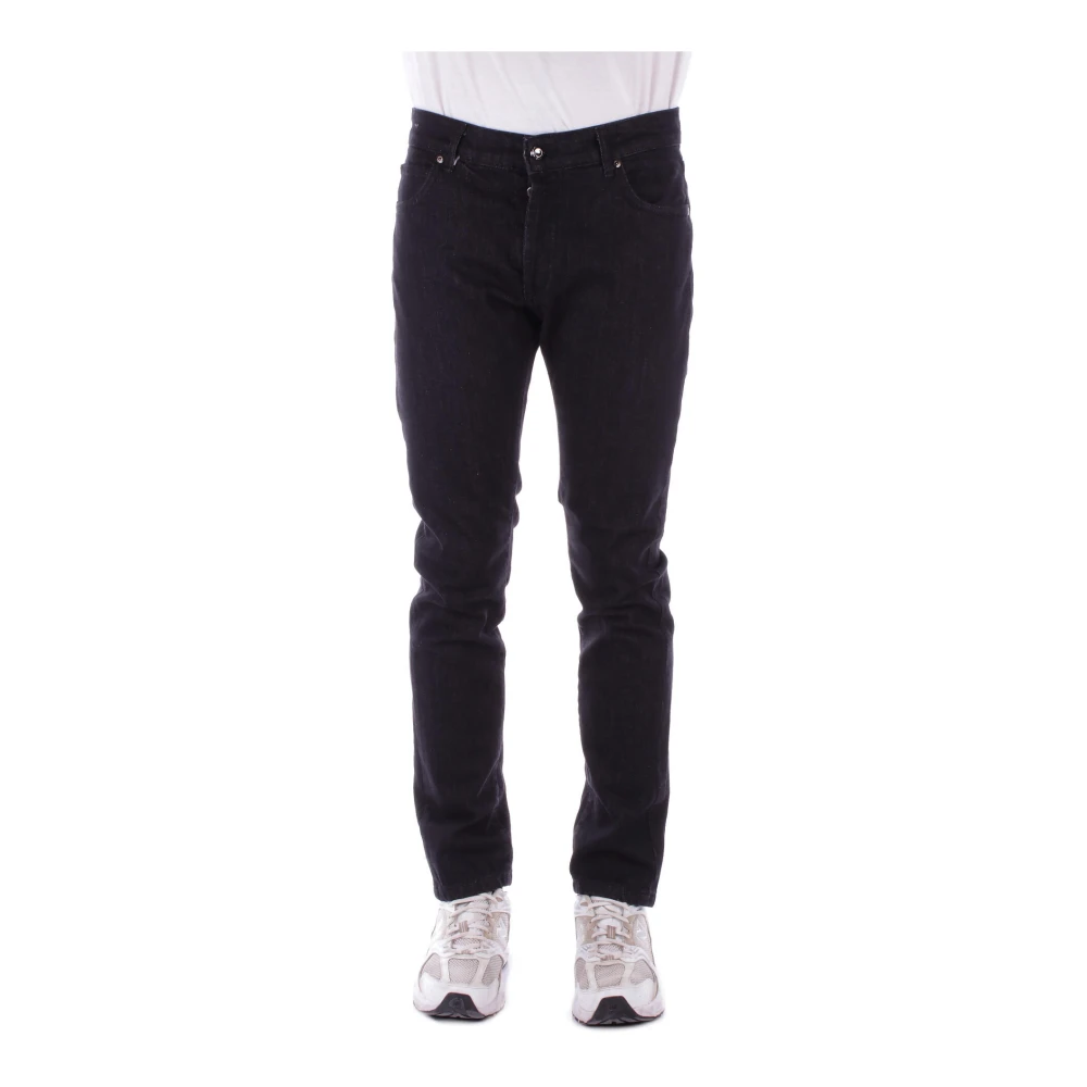Costume National Zwarte Jeans met Logo Black Heren