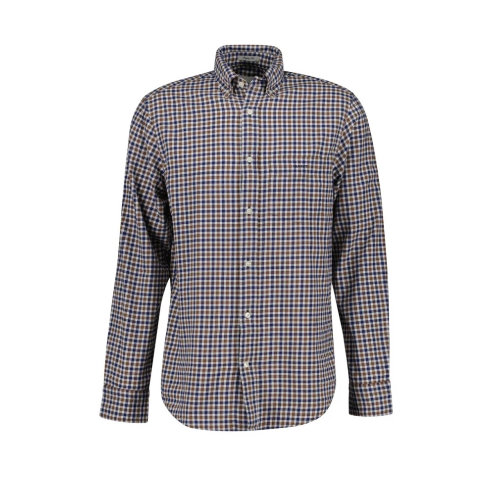 Gant Geruite Regular Fit Overhemd in Licht Twill Multicolor Heren