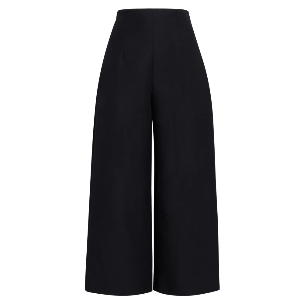 Marni Hoge Taille Wijde Geknipte Broek Black Dames