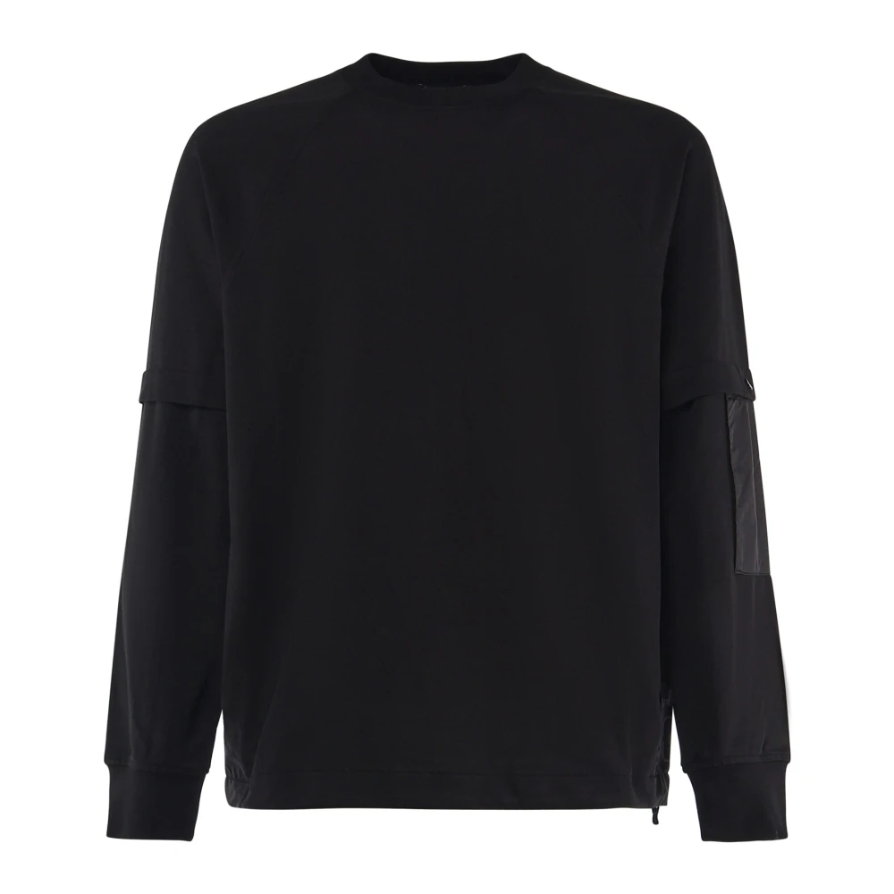 C.P. Company Zwarte katoenen sweatshirt met zakken op de armen Black Heren