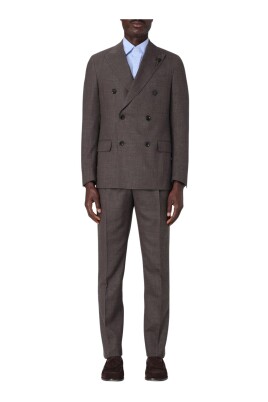 brun-slim-fit-dobbelt-brystet-jakkesaet