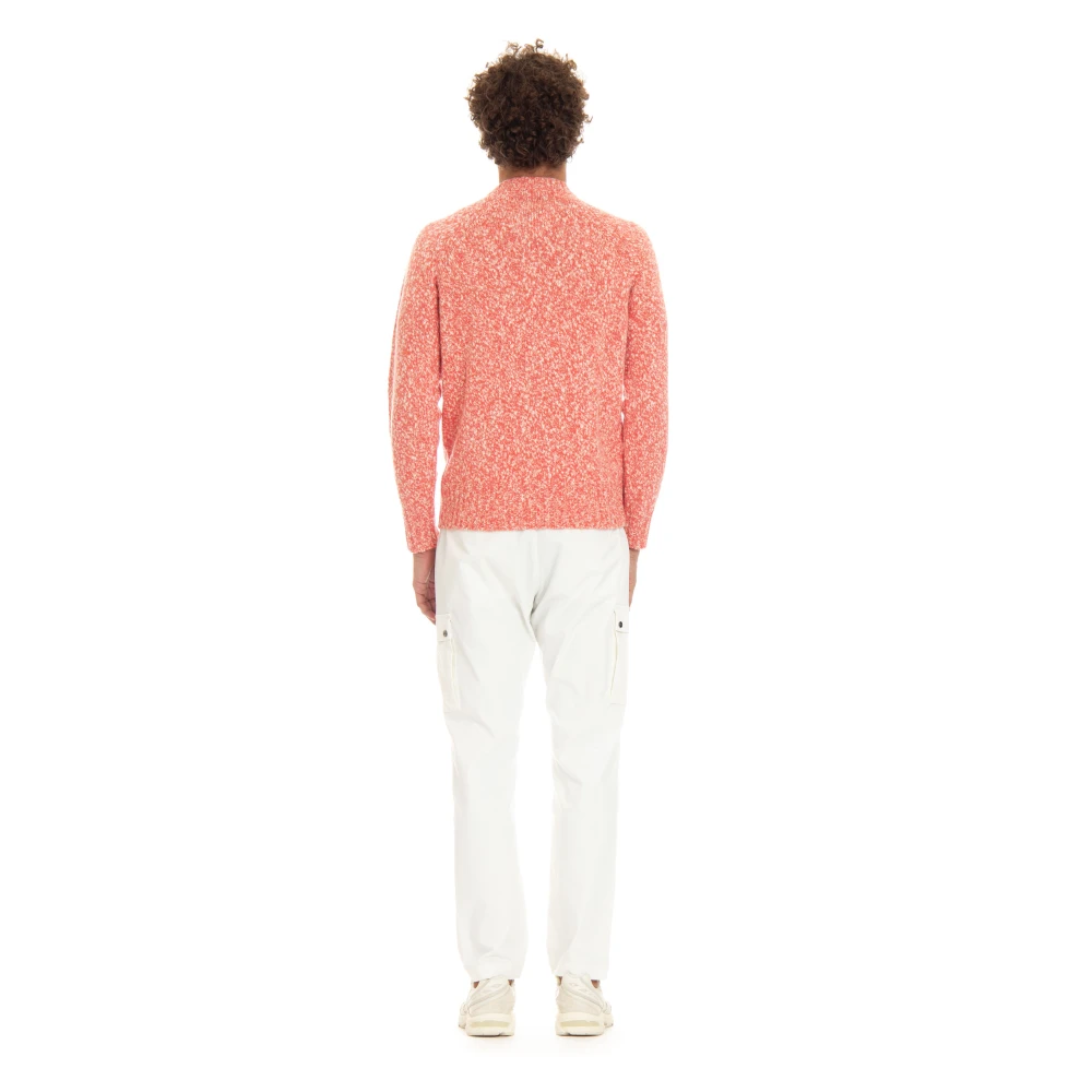 Drumohr Bicolor Trui Raglan Stijl Orange Heren