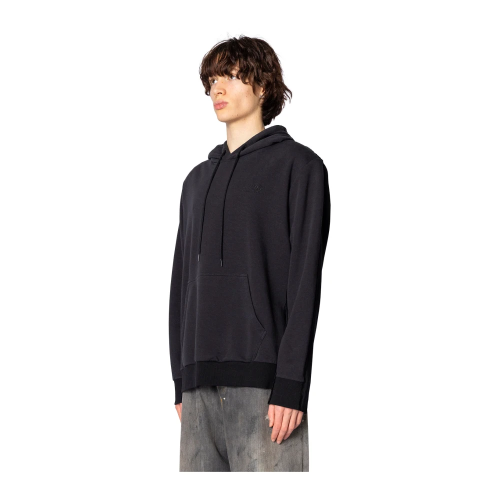 MM6 Maison Margiela Zwarte Sweatshirt met Crew Neck Black Heren