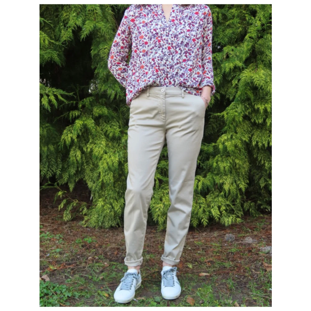 Mason's Rechte Chino Broek Beige Dames