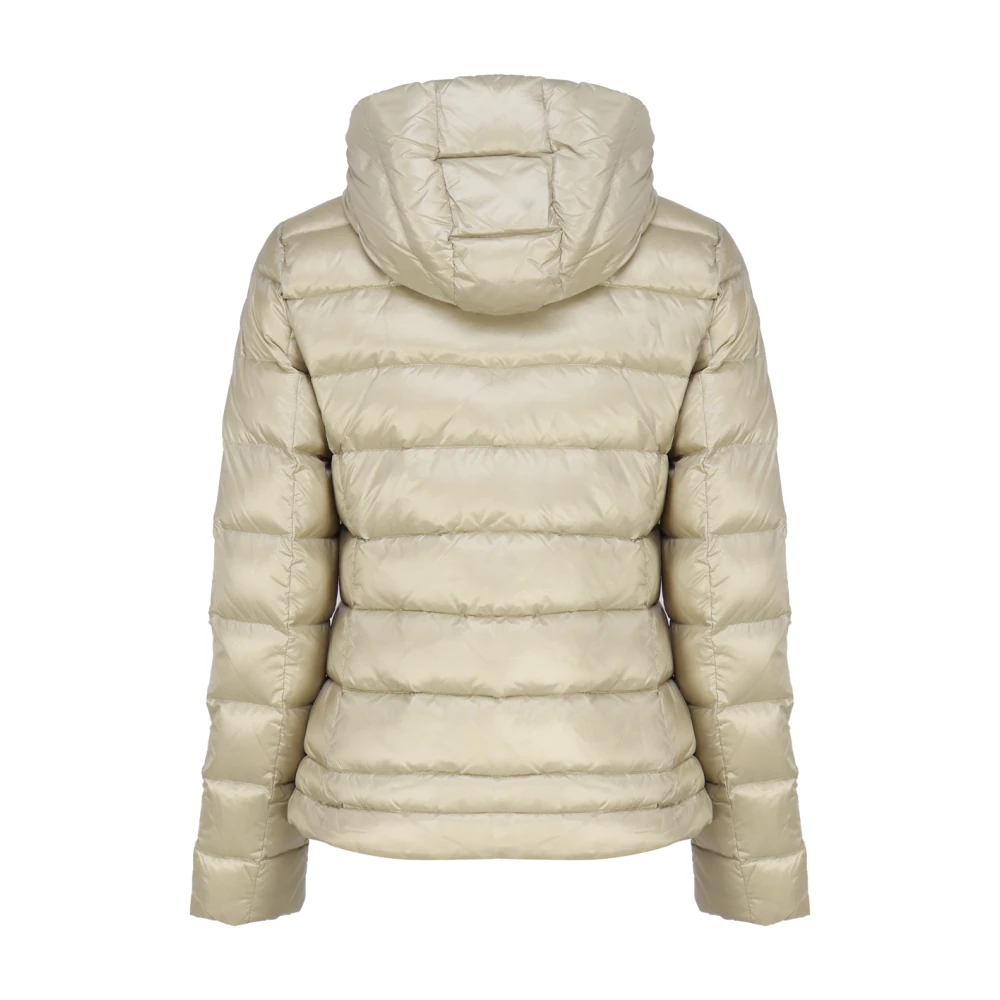 Blauer Iridescent Witte Donsjas Beige Dames