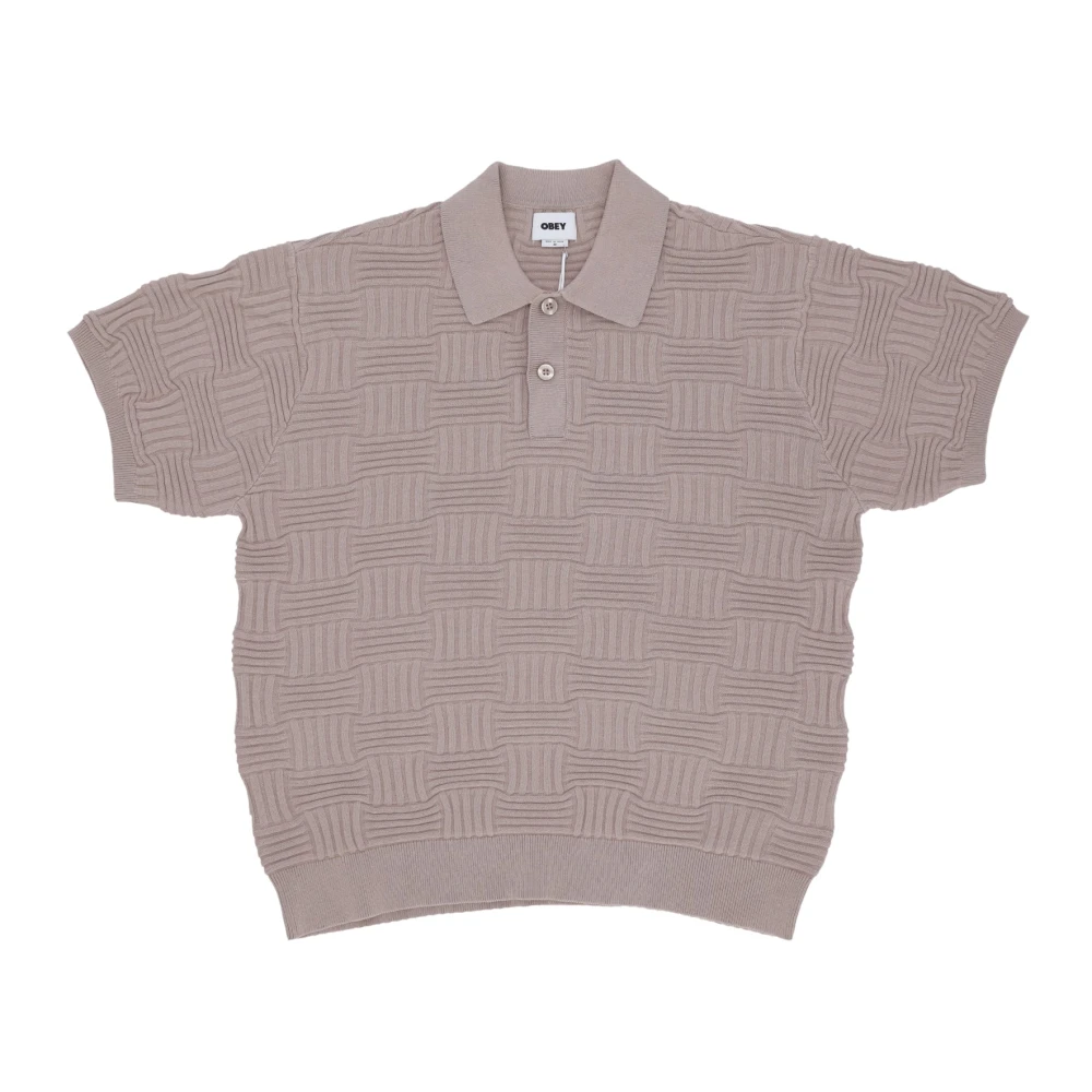 Obey Korte Mouw Polo Sweater Zilver Grijs Gray Heren