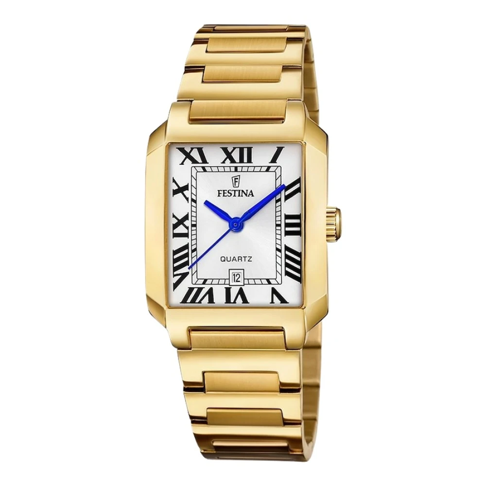 Festina - Elegante Silberne Quadratische Damenuhr - Accessories - Damen - Gelb - One Size - Bild 4