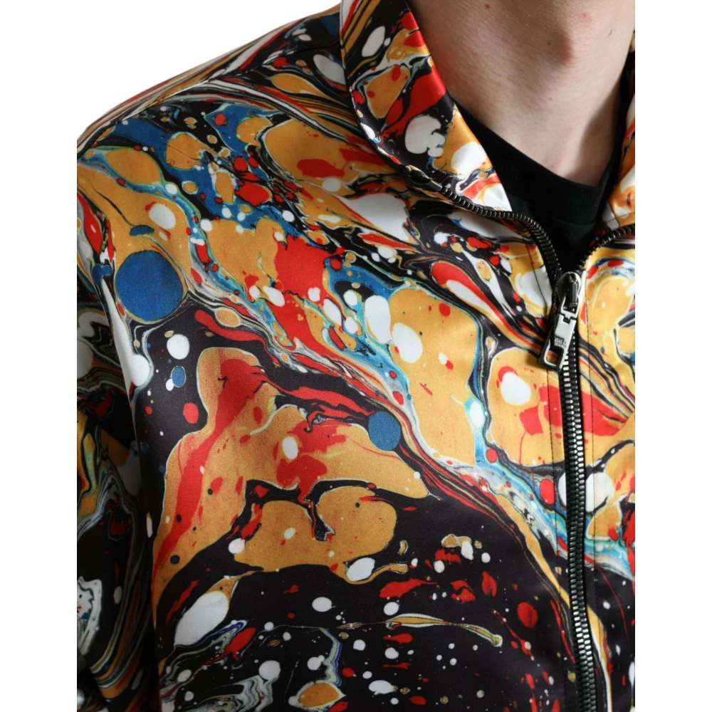 Dolce & Gabbana Kleurrijke Abstracte Bomberjack Multicolor Heren