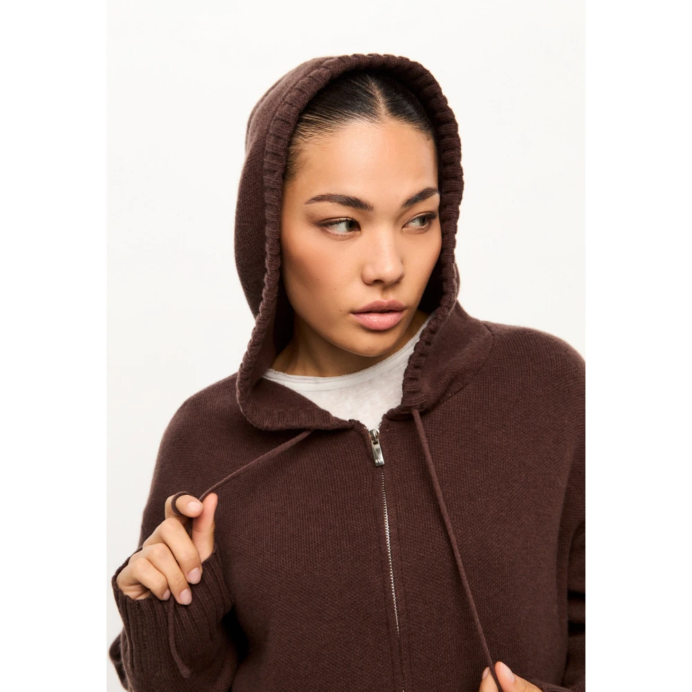 Cesare Gaspari Merino Hoodie Kostuum Penelope Bruin Brown Dames
