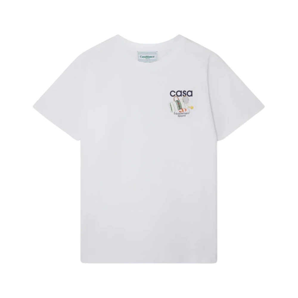 Casablanca Sportig Vit T-shirt med Konsttryck White, Herr