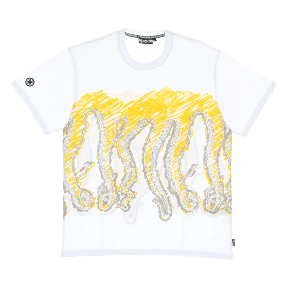 Octopus Wit T-shirt met print voor heren White Heren