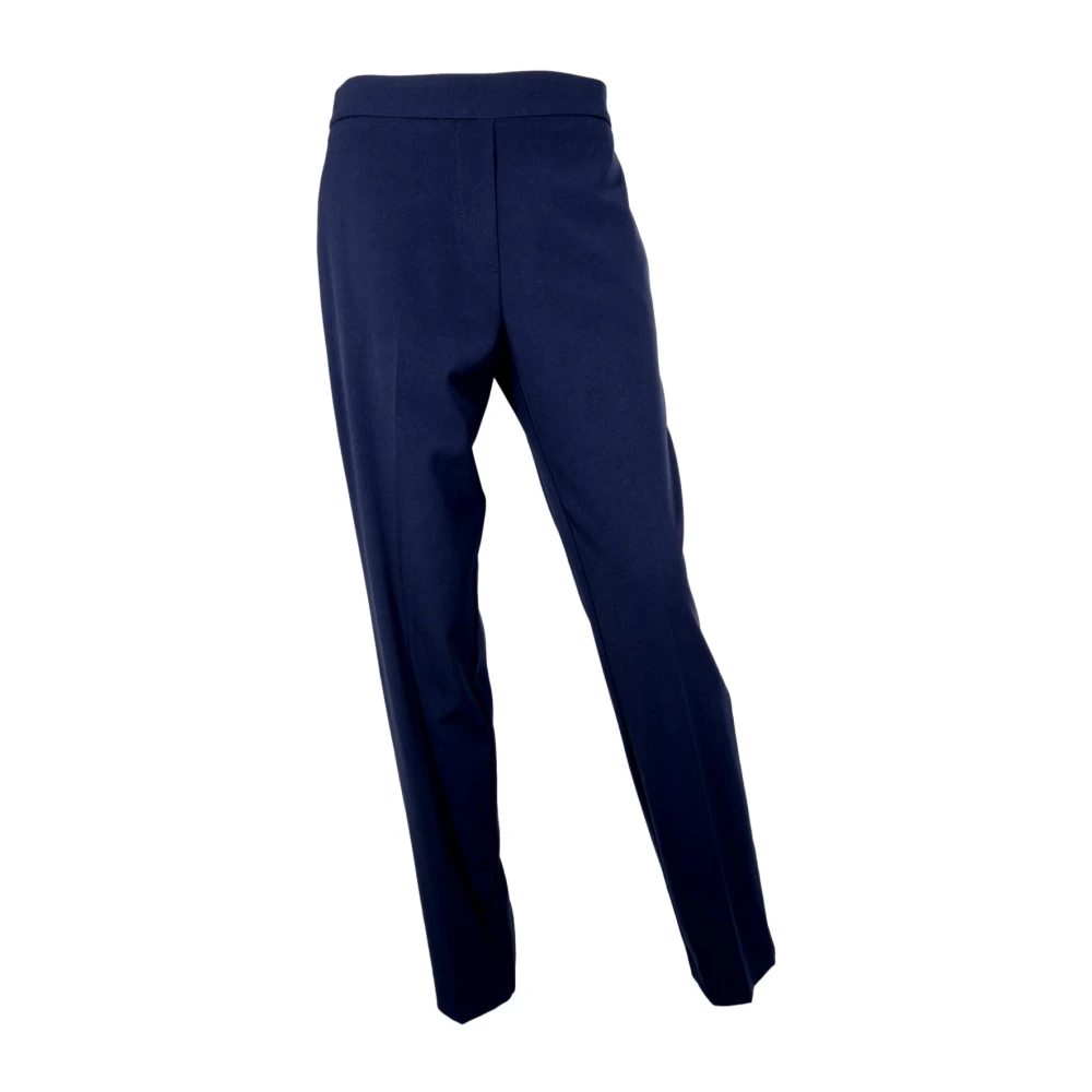 Kaos Rechte Pijp Elastische Taille Broek Blauwe Nacht Blue Dames