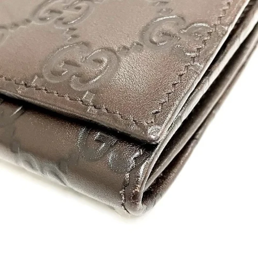 Gucci Vintage Pre-owned Leather wallets Brown Heren
