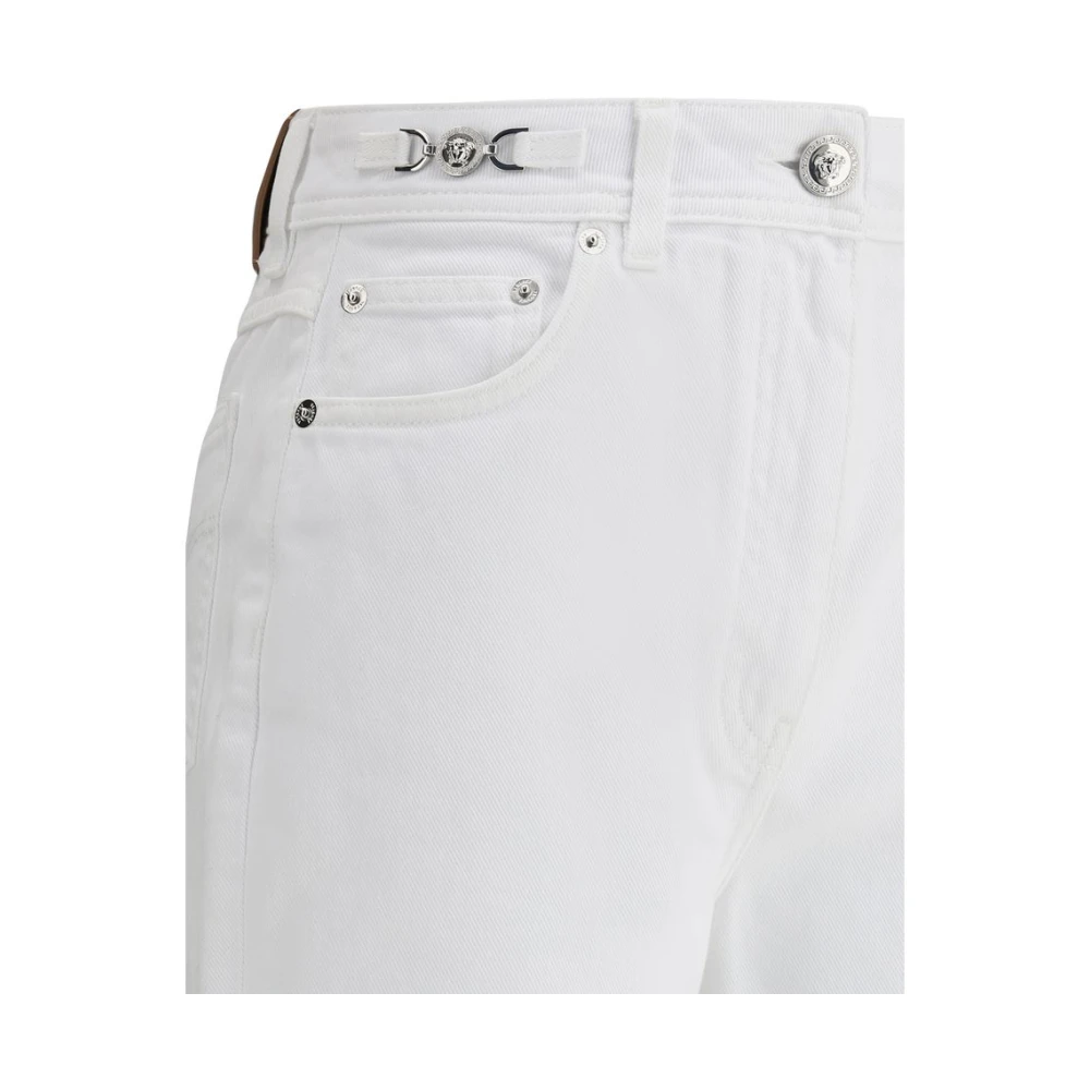 Versace Witte katoenen jeans met modern design White Dames