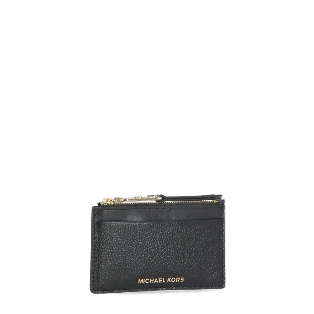 Michael Kors Zwarte Pebble Leren Kaarthouder Vrouw Black Dames