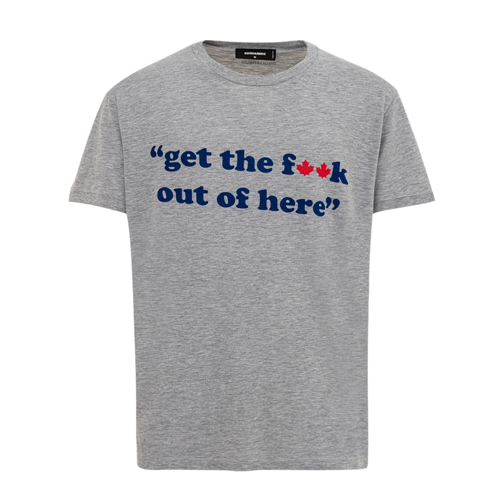 Dsquared2 Katoenen T-shirt met 'Get the f**k..' Print Gray Heren