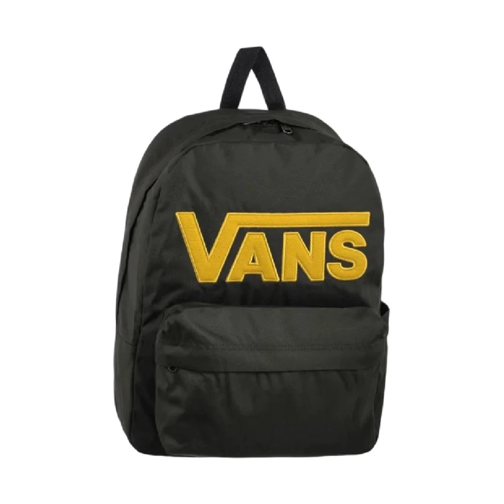 Vans Unisex Green Urban Black Backpack With Yellow Logo - Backpacks - One Size - Bags