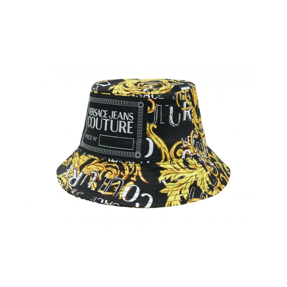 Versace Jeans Couture Svart/Guld Bucket Hat med Logo Multicolor, Unisex