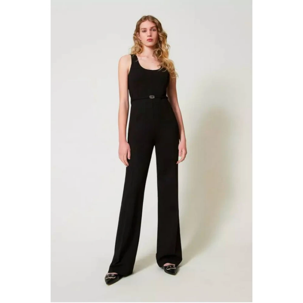 Twinset Jumpsuit met uitlopende pijpen Black Dames