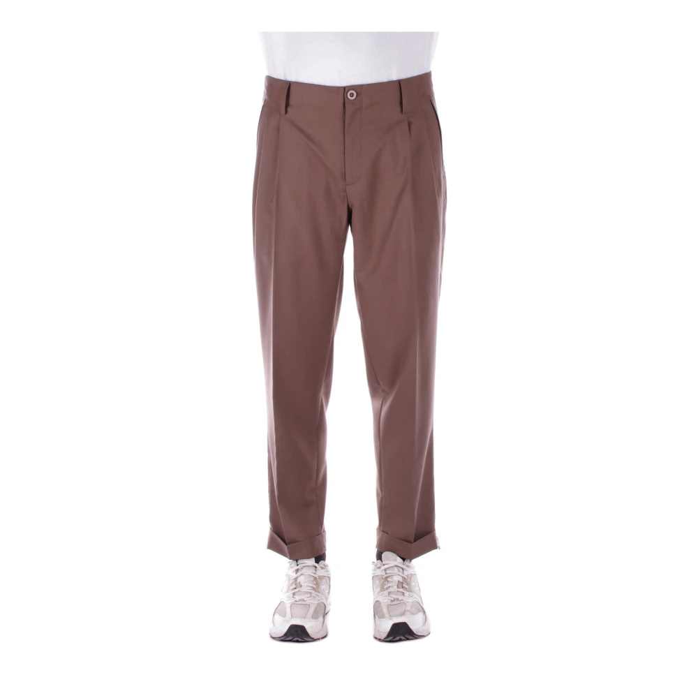 John Richmond Logo Front Zip Broek Brown Heren