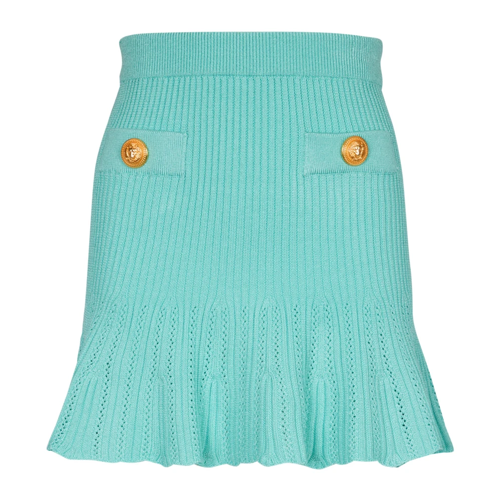 Balmain Gebreide skater rok Blue Dames