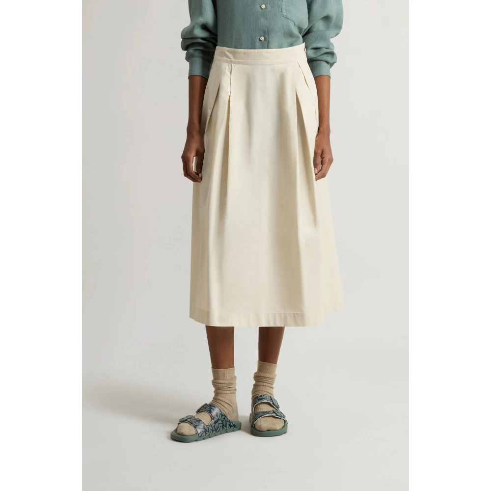 Woolrich Katoenen popeline rok met zakken Beige Dames