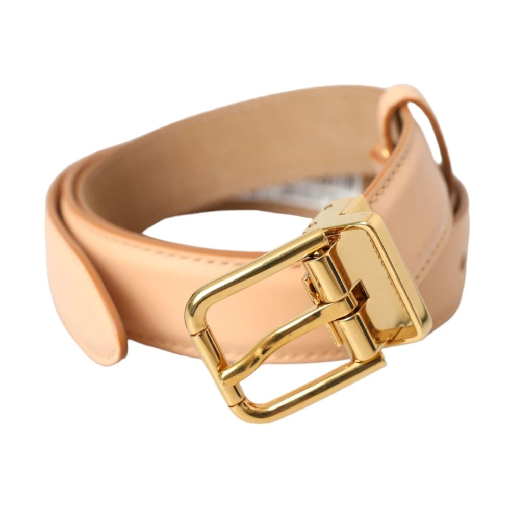 Dolce & Gabbana Women's Beige Calfskin Leather Belt