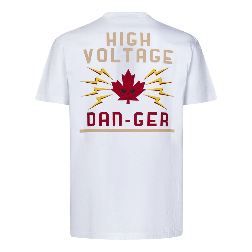 Dsquared2 Witte T-shirts en Polos High Voltage White Heren